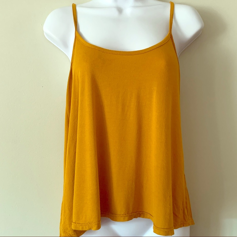 Boohoo Mustard Yellow Scoop Neck Tank Sz 6